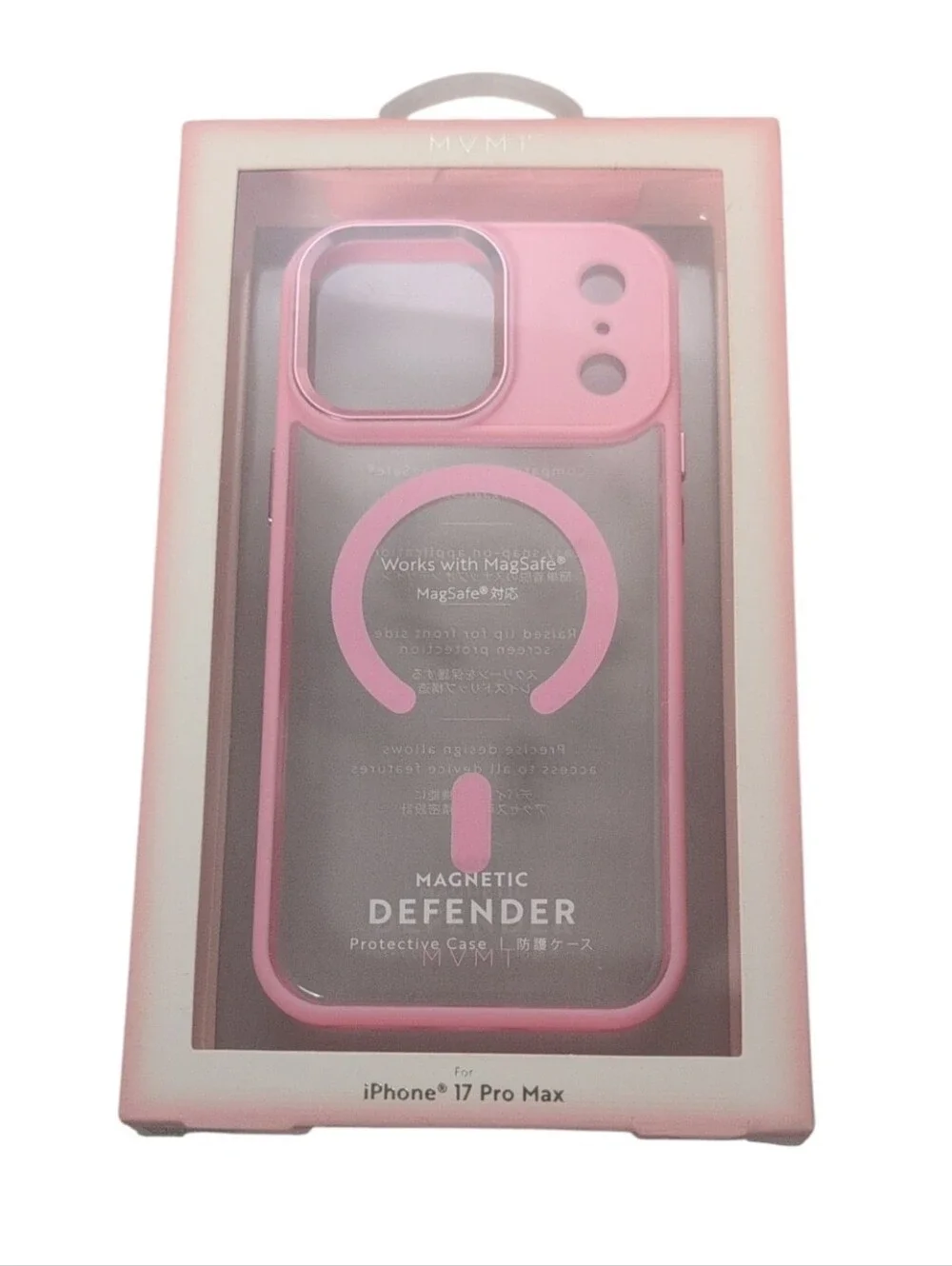 MVMT Pink & Clear Magnetic Defender iPhone 17 Pro Max Phone Case